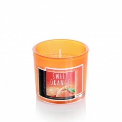 BARTEK CANDLES Svíčka vonná v barevném skle 7,5 x 6,5cm, Nature Candle -  Sweet Orange
